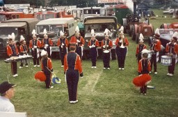 The Band of The Royal Husars plays in front of the procession formed up in the Treacle Fair Arena The Band of The Royal Husars plays in front of the procession formed up in the Treacle Fair Arena
