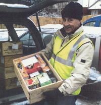 One of the Christmas Boxes being loaded for delivery