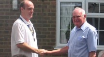 Tim (Left), having accepted his chain of office from Bob (right)