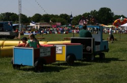 The train travels around the Fair