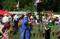 A Clown entertains the children