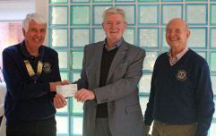 LVLC President and Secretary presenting Cheque to Sebastians Action Trust
