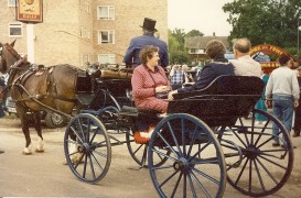 Loddon Valley Lion President Guy Elliot prepares to drive his Lady and The Mayor & Mayoress of Basingstoke at the head of the 1988 procession