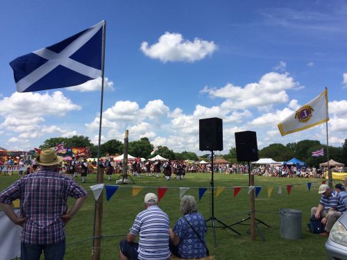 The crowds enjoy the Adams Axemen at the Treacle Fair